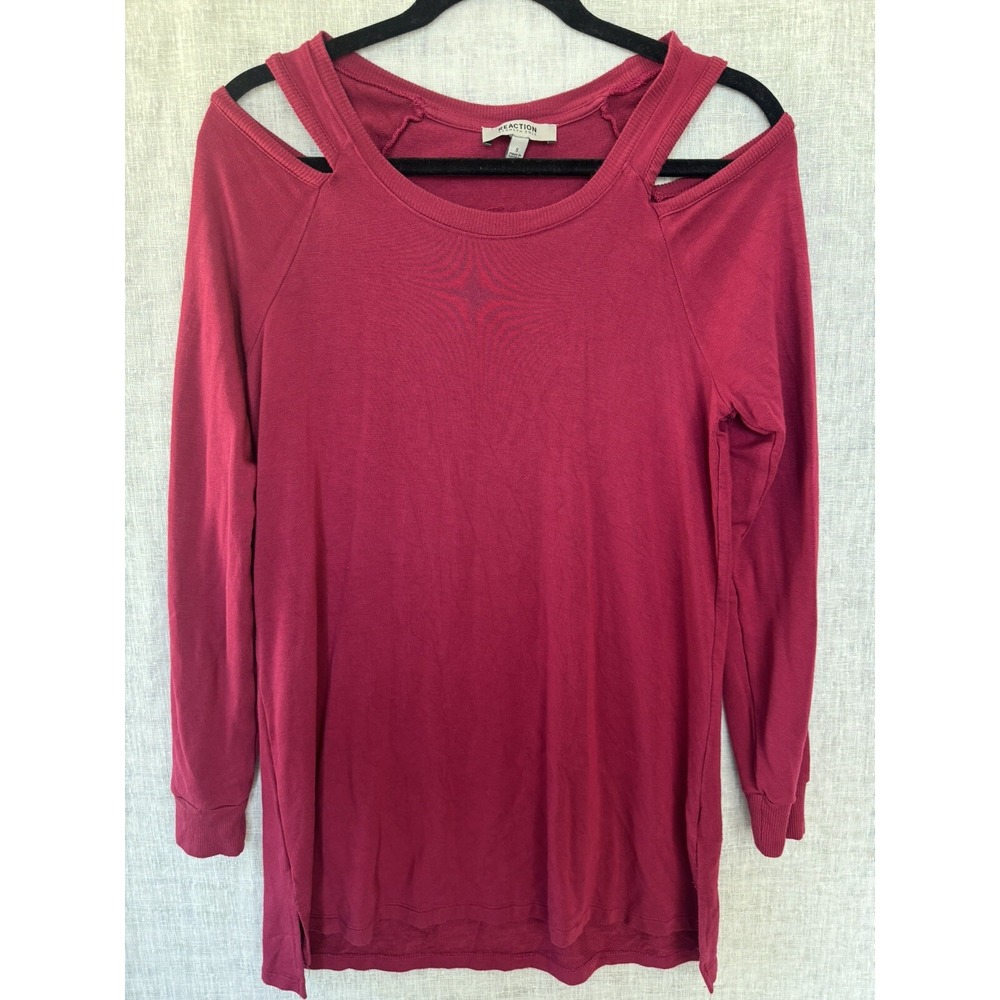 Kenneth Cole Reaction Top Small Stretch Open Cold Shoulder Pink